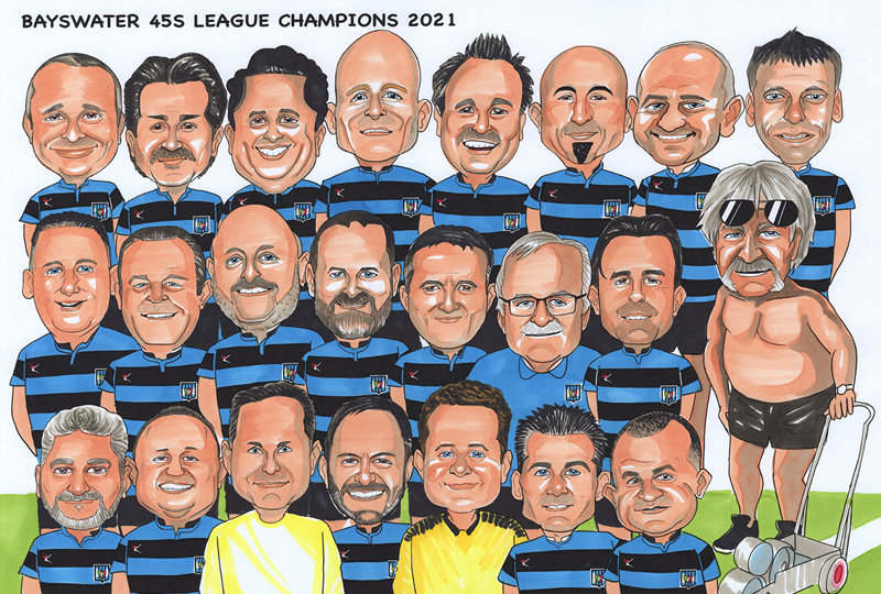Bayswater League Champion caricature