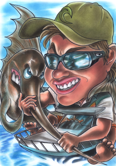 Catching Swordfish caricature