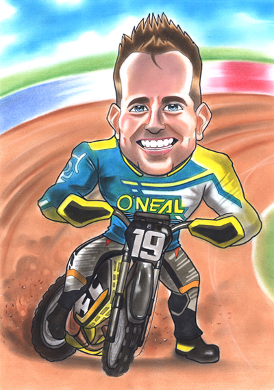 Dirt Bike Rider caricature