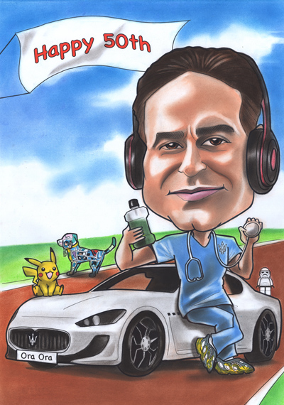 Dr.Jeff 50th Birthday caricature