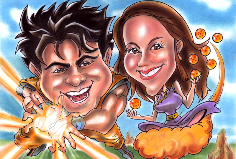 Dragon Ball Couple caricature