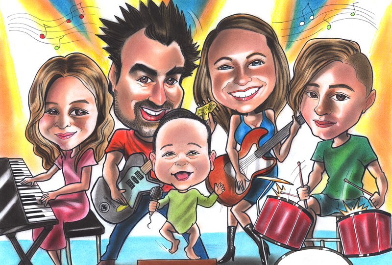 Family Musical caricature