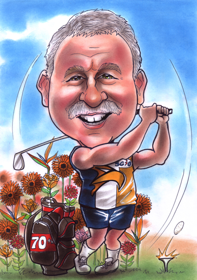 golf player caricature