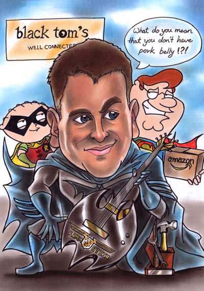 guitar batman caricature