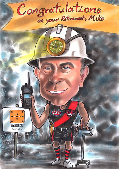 Miner Farewell caricature