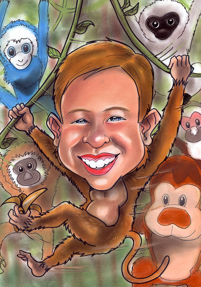 monkey boy caricature