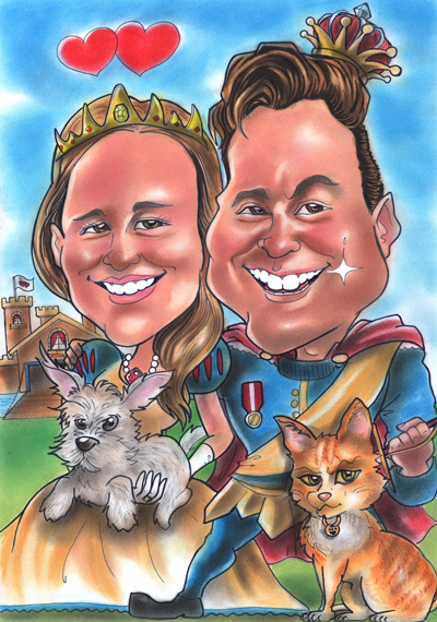 Prince and Princess caricature