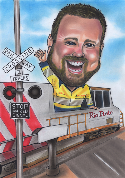 Railway Crossing caricature