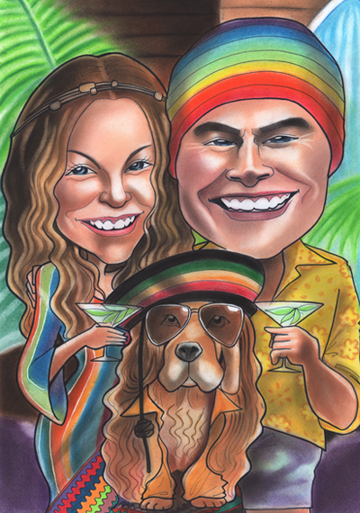 Rainbow Couple caricature