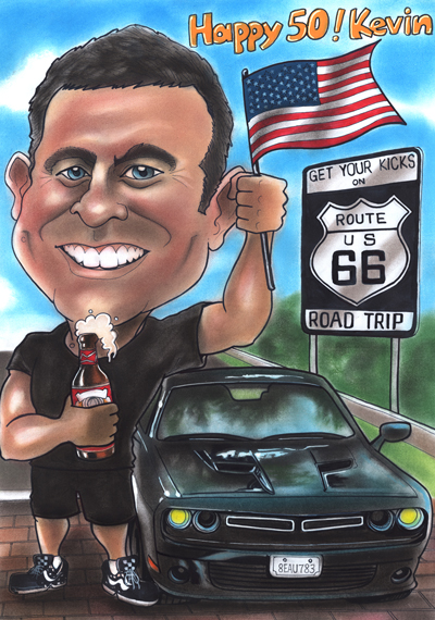 Route 66 caricature