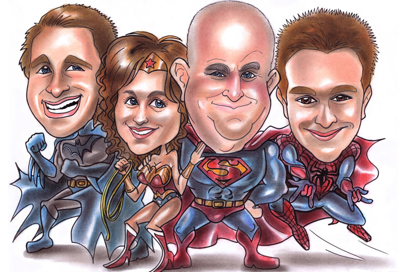 Super family caricature