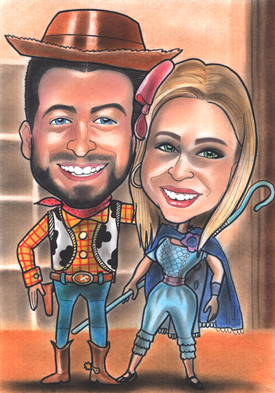 Toy Story Couple caricature